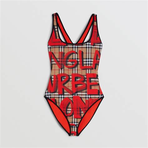 burberry graffiti swimsuit women's|Burberry Limited.